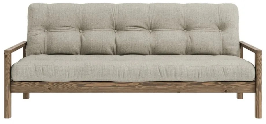 Бежов ленен разтегателен диван 205 cm Knob - Karup Design