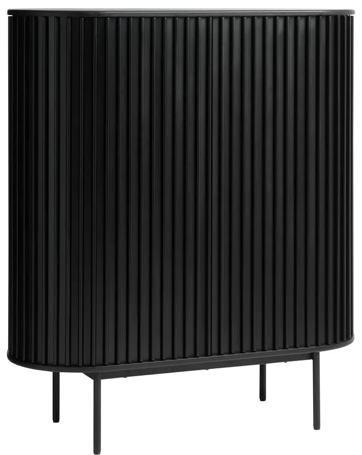 Черен шкаф в дъбов декор 125x110 cm Siena - Unique Furniture