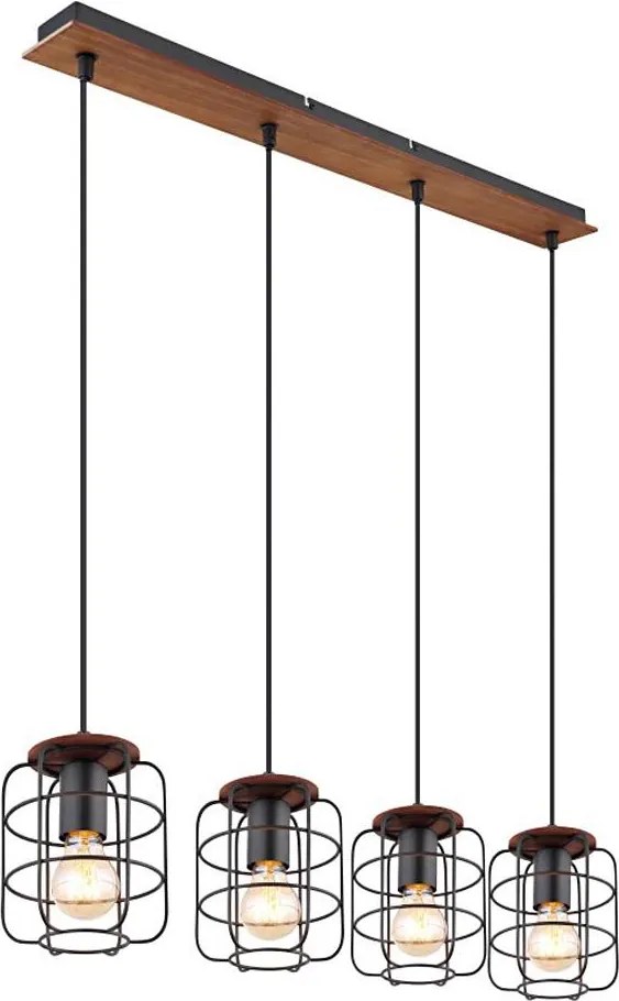 Globo 54037-4H - Полилей с кабелно окачване WILLA 4xE27/40W/230V