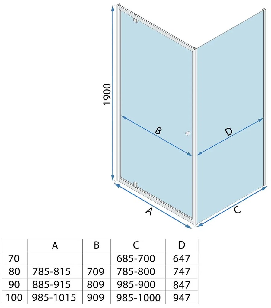 Душ кабина Rea Primo Swing 90x90Chrome