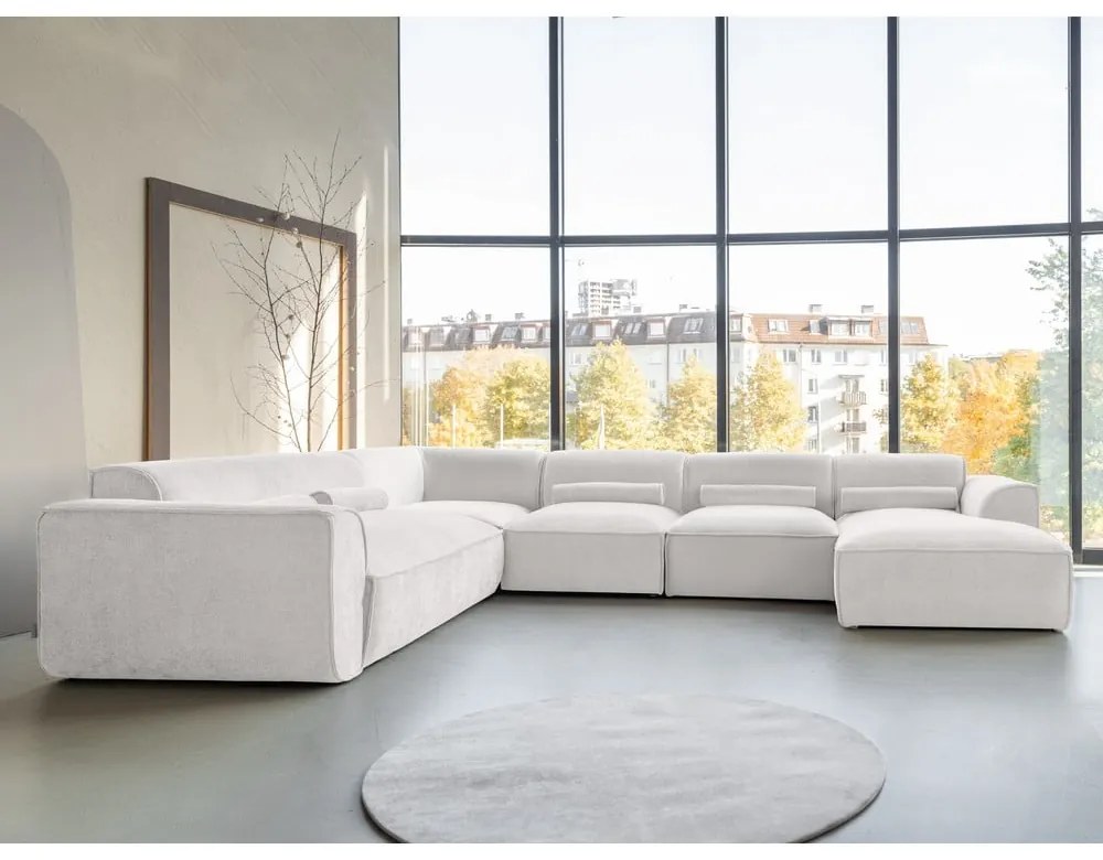 Кремав ъглов диван (ляв ъгъл/"U" форма) Flex Felix – Miuform