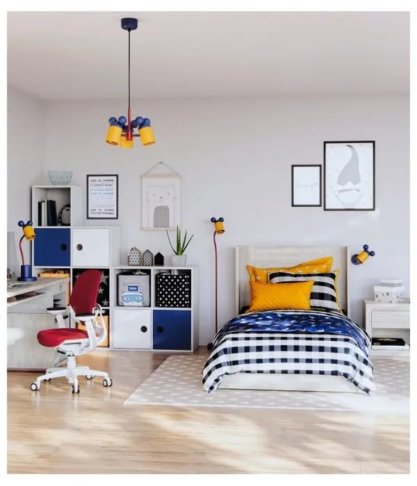 Син детски полилей с метален абажур ø 30 cm Mouse II – GTV