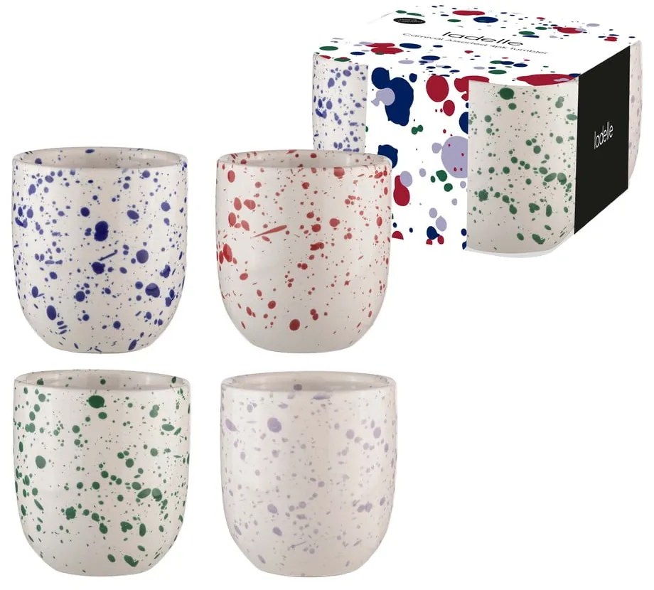 Бели чаши в комплект от 4 части, изработени от керамика 350 ml Carnival - Ladelle