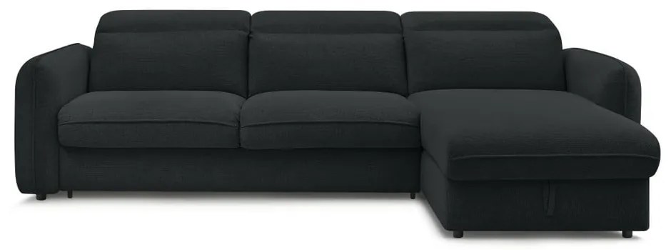 Черен разтегателен ъглов диван (променлив) Achille – Bobochic Paris