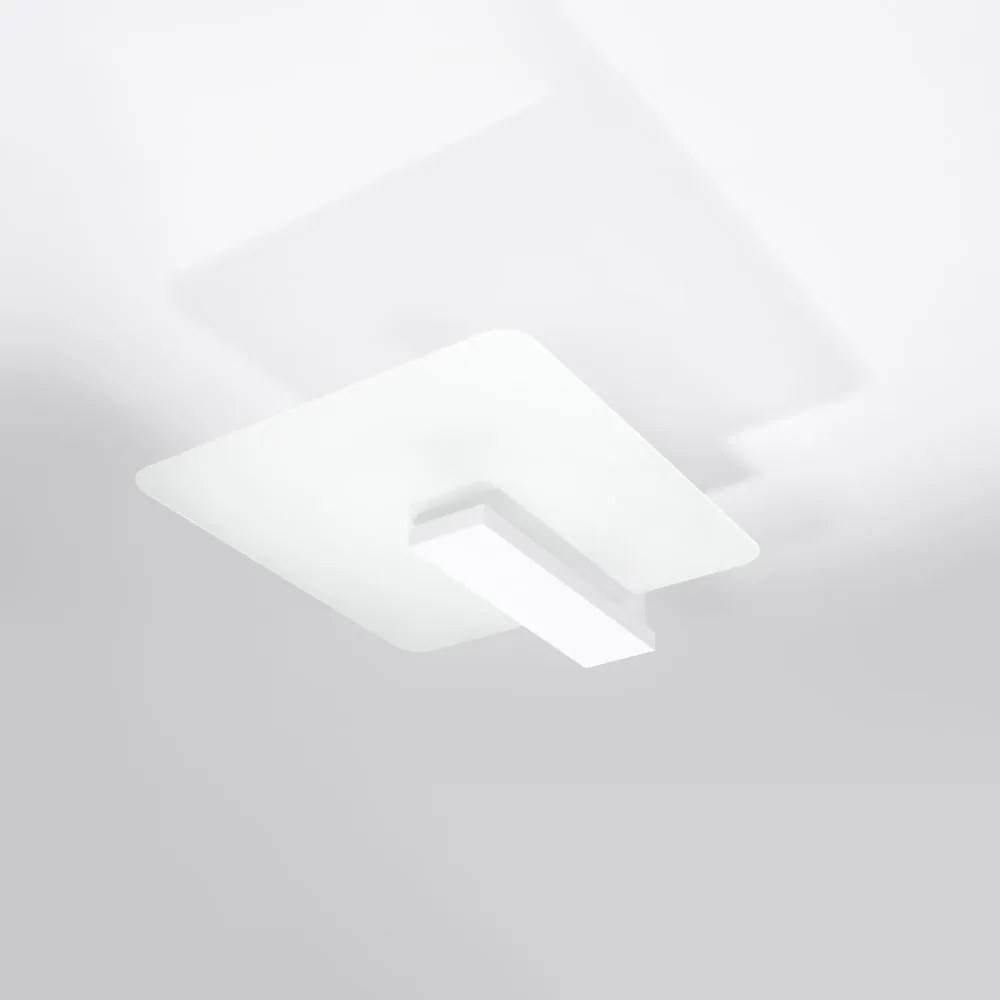 Бяла лампа за таван със стъклен абажур 40x47,5 cm Parola - Sollux