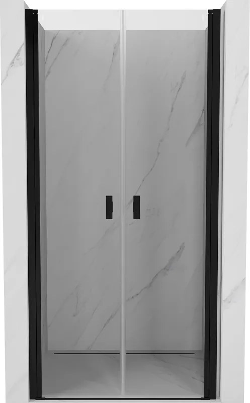 Mexen Mist люлеещи се душ врати 100 см, прозрачни, черни - 8A7-100-000-70-00