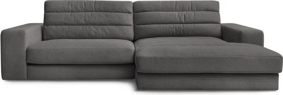 Антрацитен кадифен ъглов диван (десен ъгъл) Sierra – Bobochic Paris