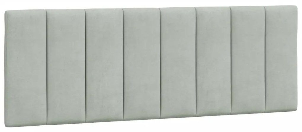 374661 vidaXL Мека табла за легло, светлосива, 120 см, кадифе