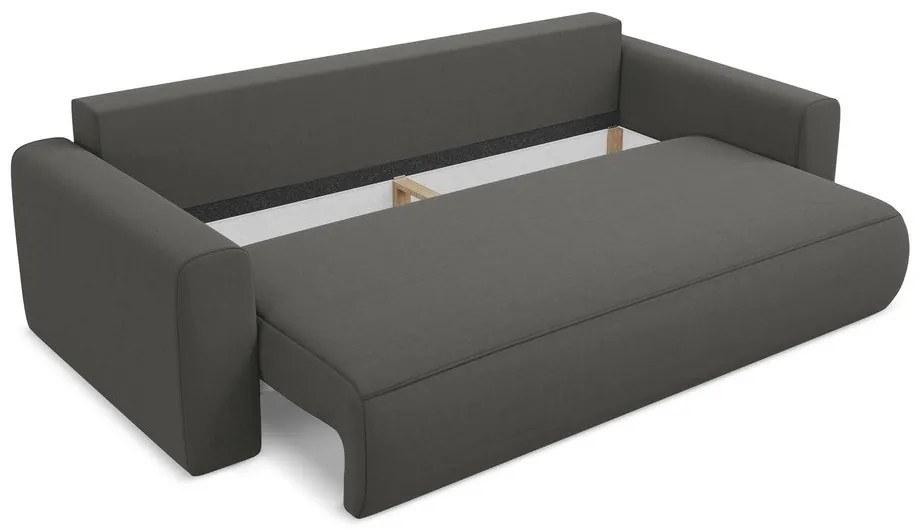 Тъмносив кадифен разтегателен диван с място за съхранение 238 cm Kapua – Makamii