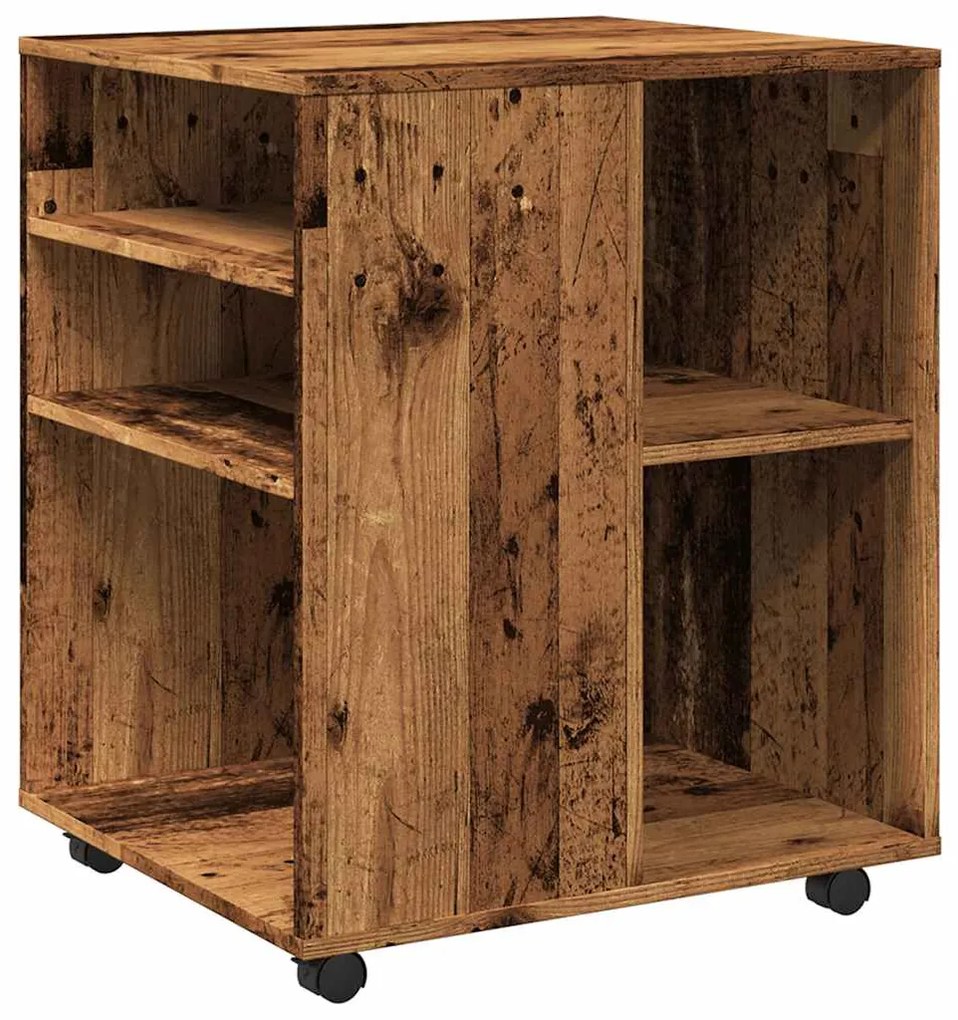 856658 vidaXL Шкаф с колелца, старо дърво, 60x53x72 см, инженерно дърво