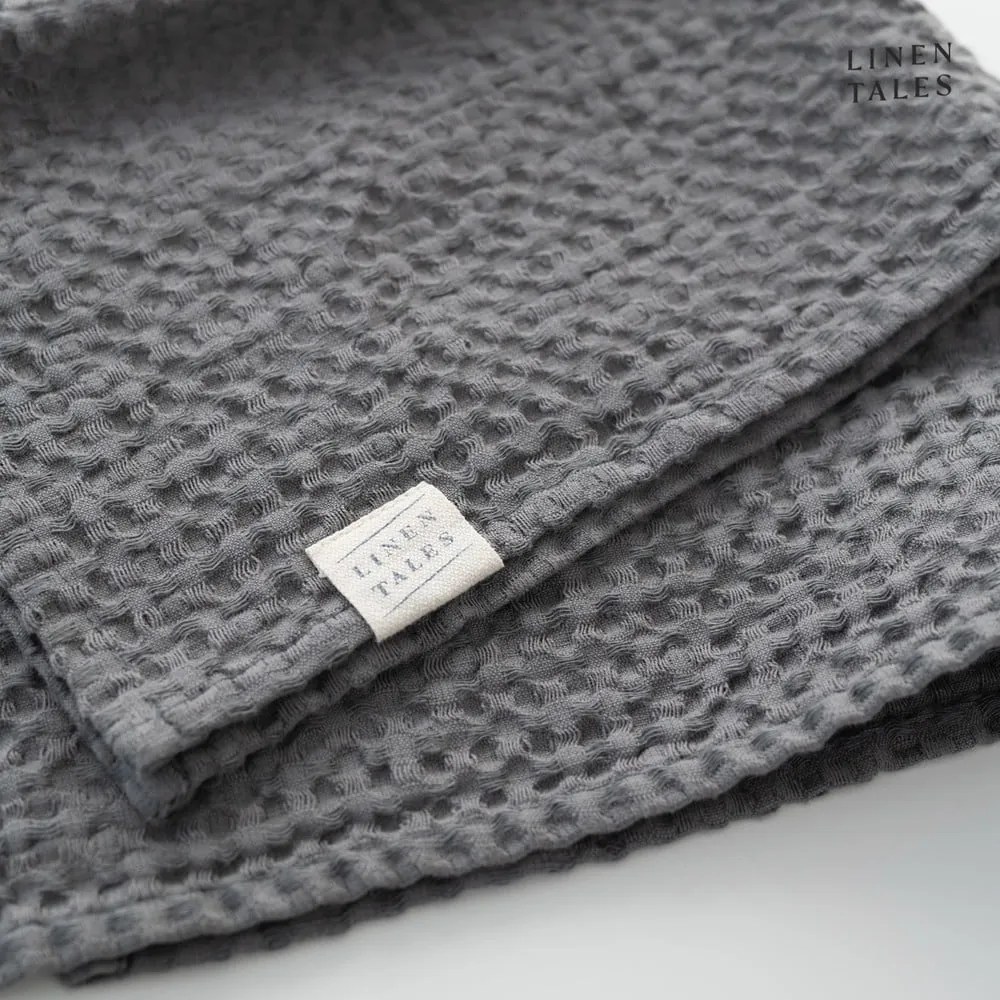 Тъмносиви кърпи и хавлии за баня в комплект от 3 Honeycomb - Linen Tales