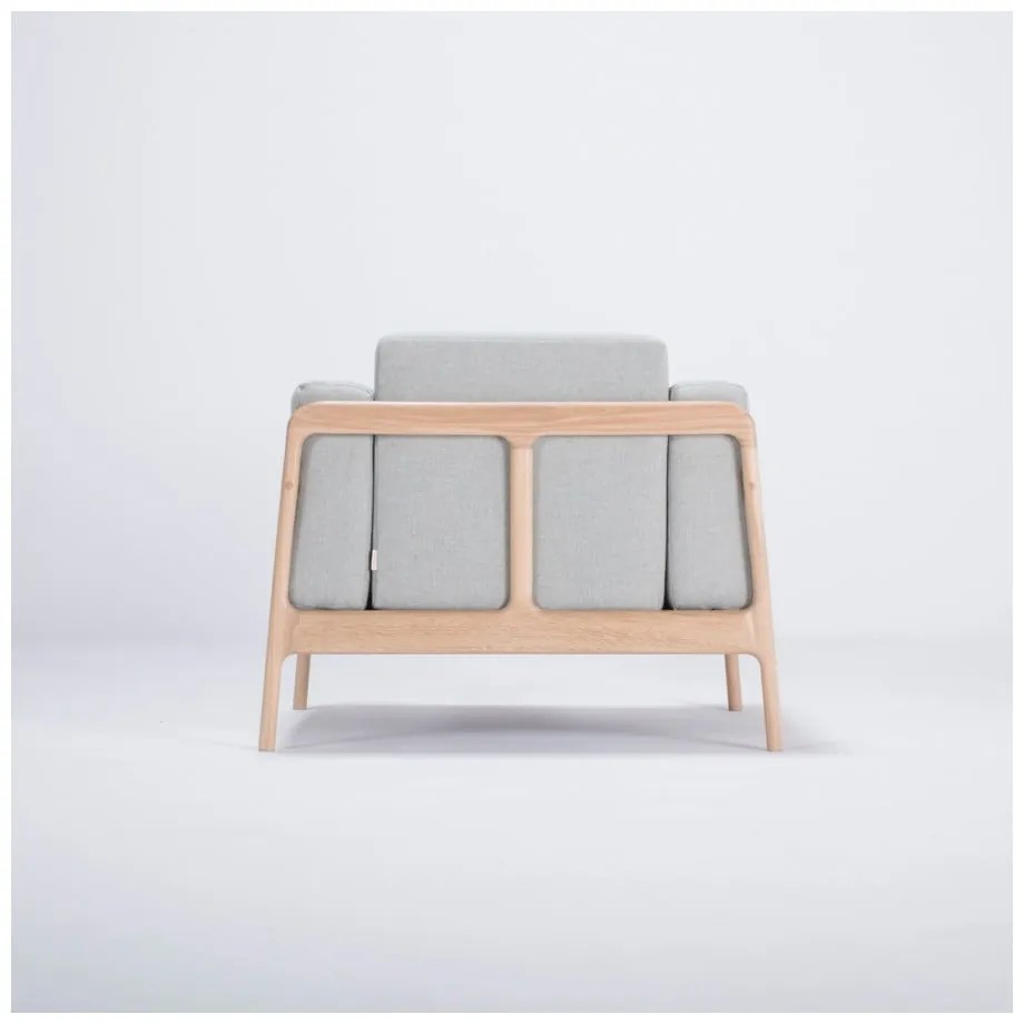 Фотьойл от дъбово дърво със синьо-сива текстилна седалка Fawn - Gazzda