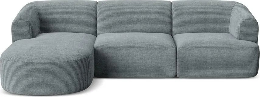 Тъмносив ъглов диван от рипсено кадифе (ляв ъгъл) Campi – Cosmopolitan Design