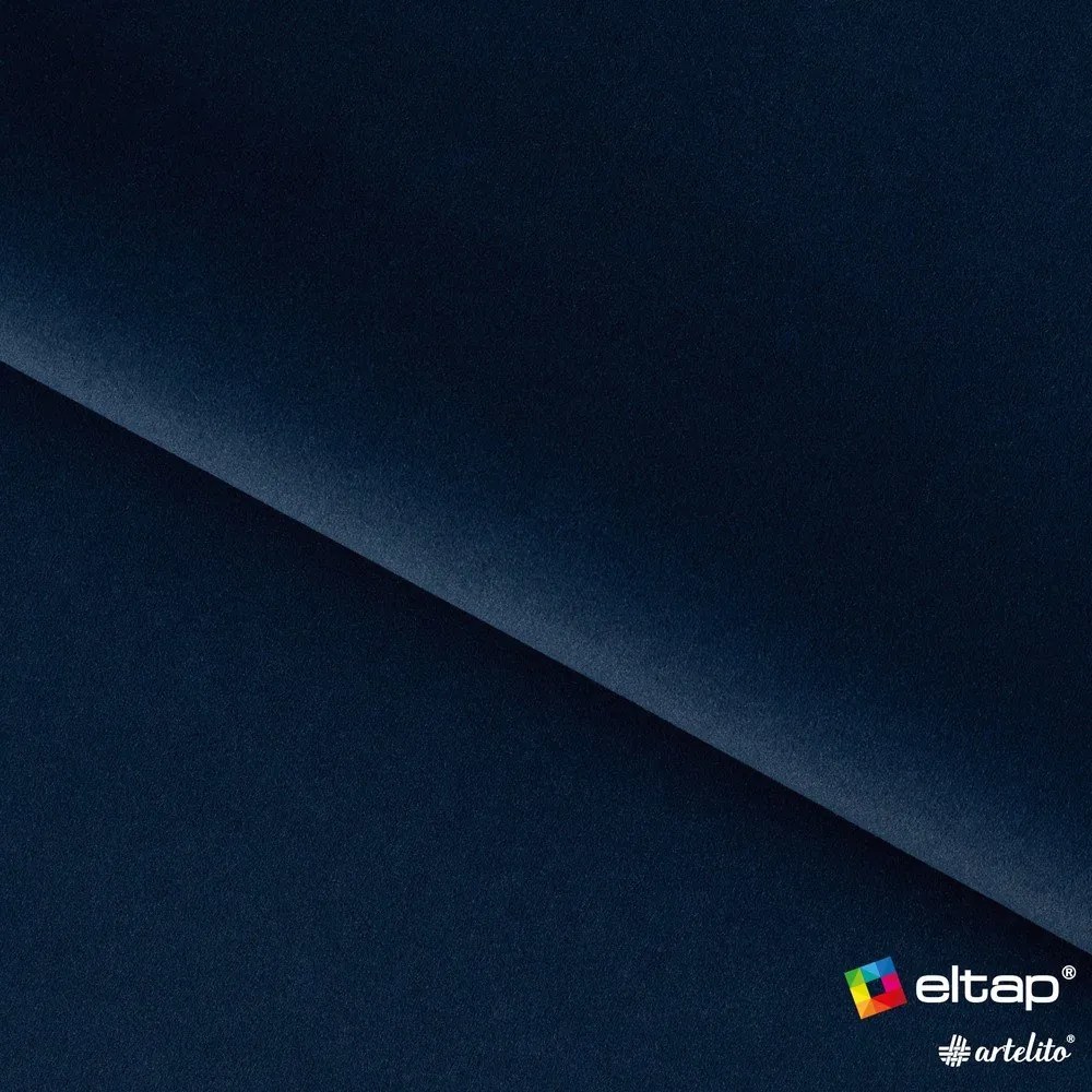 Тъмносиньо двойно тапицирано легло с място за съхранение и включена подматрачна рамка 140x200 cm Plissa – ELTAP