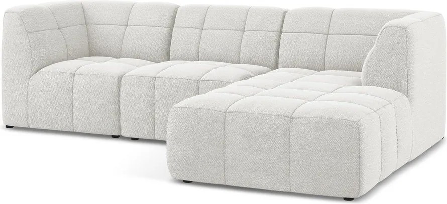 Бял ъглов диван от прежда с примки от букле (десен ъгъл) Aloha – Makamii