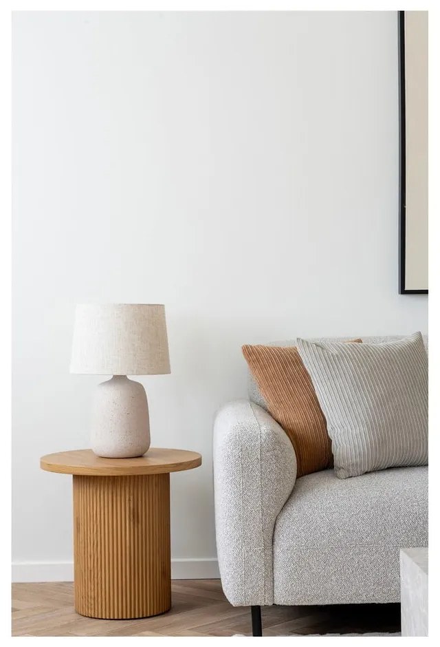 Кремава настолна лампа с текстилен абажур (височина 47 cm) Croft – House Nordic