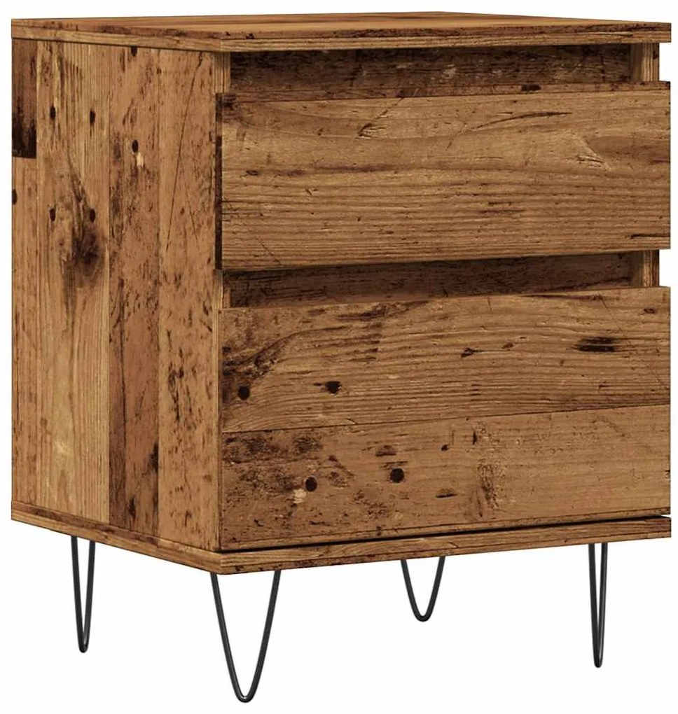 857416 vidaXL Нощно шкафче, старо дърво, 40x35x50 см инженерно дърво
