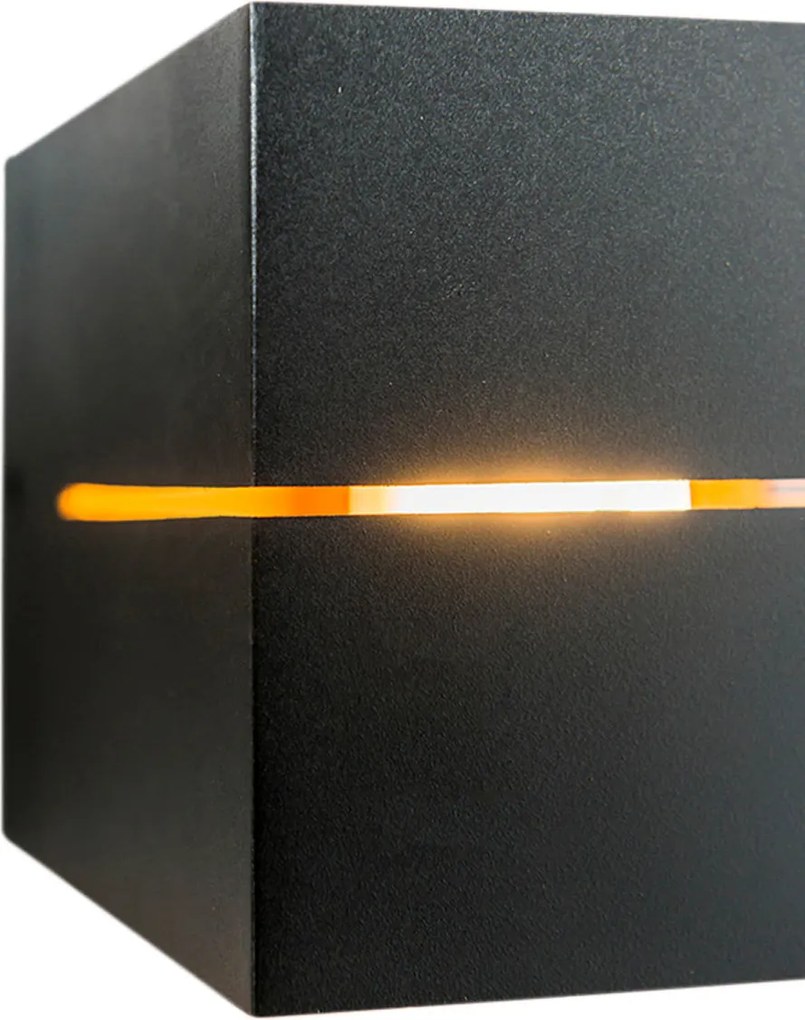 Интелигентен стенен аплик черен със злато 9.7 см с WiFi G9 - Transfer Groove