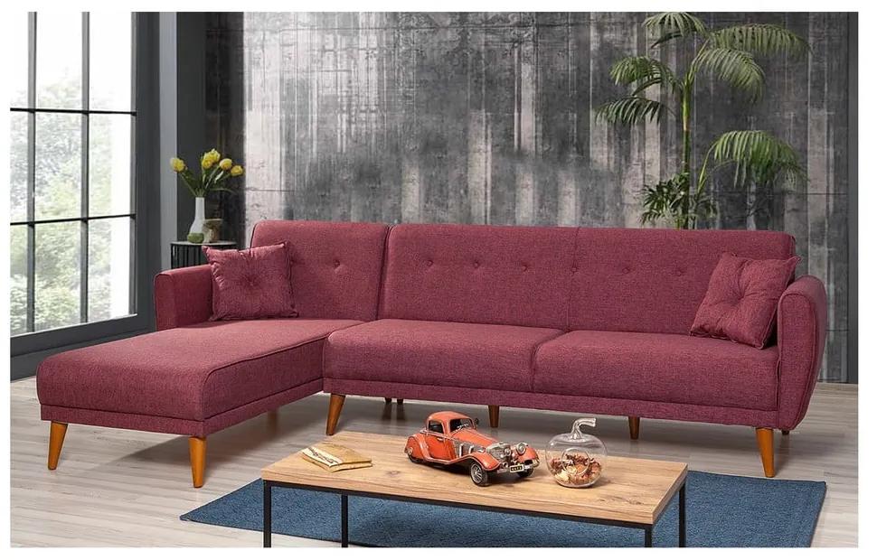 Ъглов диван в цвят бордо Aria – Balcab Home