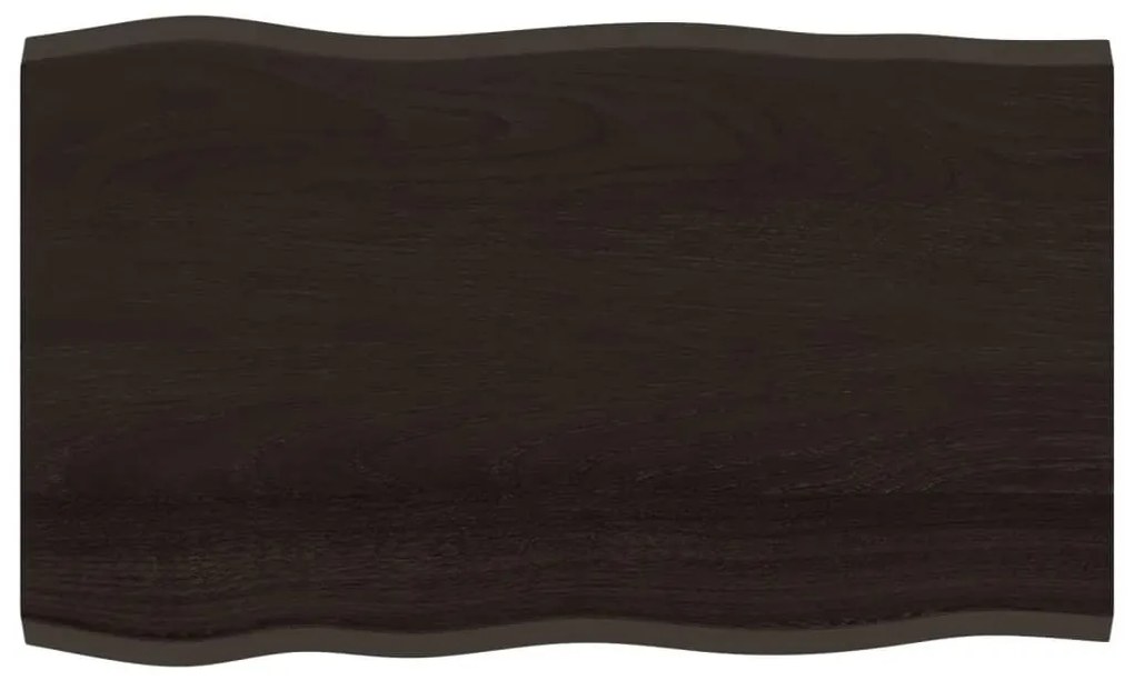 364019 vidaXL Плот за маса тъмнокафяв 100x60x2 см обработен масивен дъб