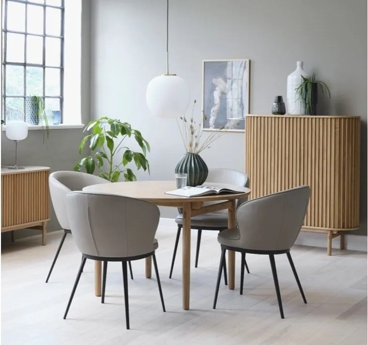 Кръгла сгъваема маса за хранене от дъб ø 120 cm Carno - Unique Furniture