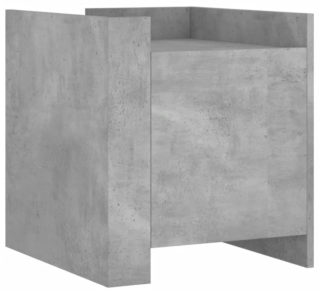 848300 vidaXL Нощно шкафче, бетонно сиво, 45x50x50 см, инженерно дърво