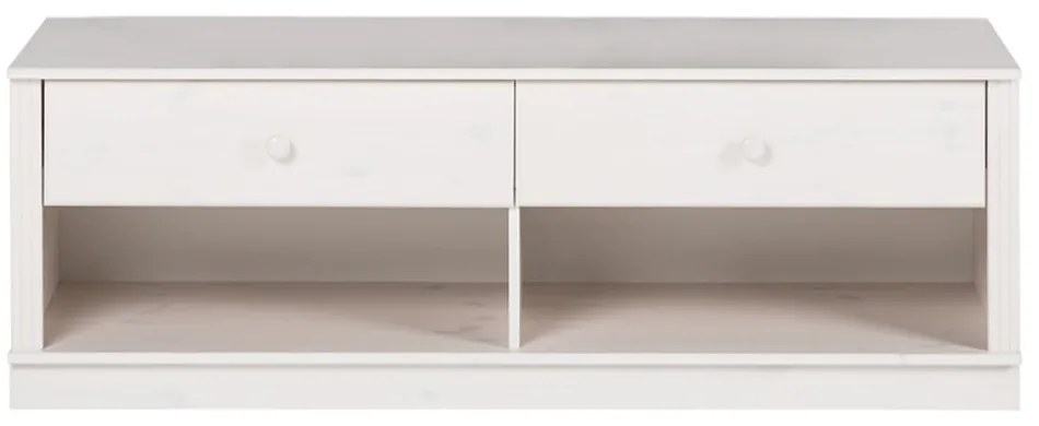 Бяла маса за телевизор от масивен бор 137x47 cm Anita – Støraa