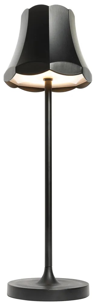 Ретро настолна лампа черна акумулаторна IP44 - Granny