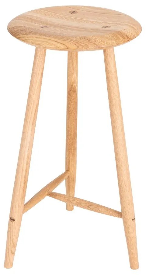 Бар стол от масивен дъб в естествен цвят (височина на седалката 65 cm) Blanc – Gazzda