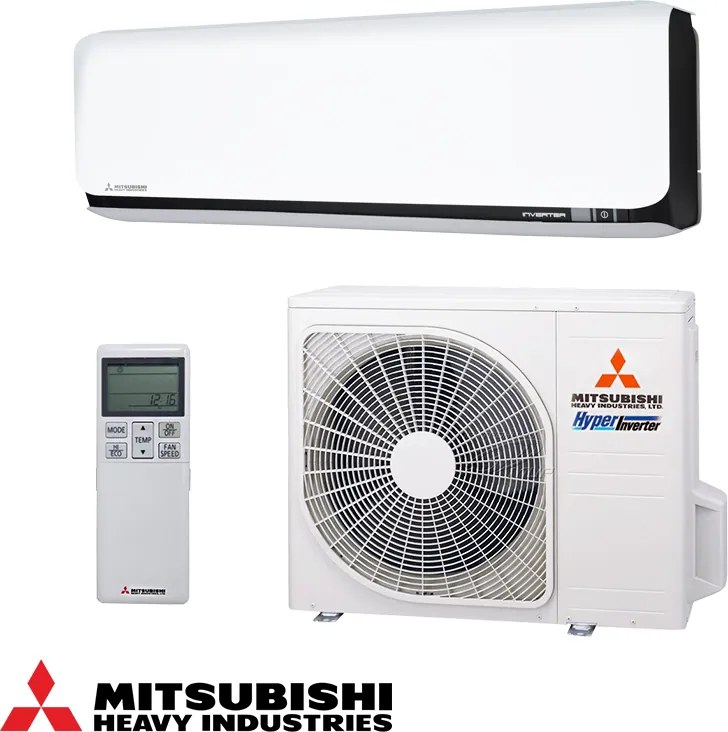 Инверторен климатик Mitsubishi Heavy Industries SRK25ZSX-WFB + SRC25ZSX-W, 9000 BTU, 20 м2, Wi-Fi, R-32, Бял/Черен