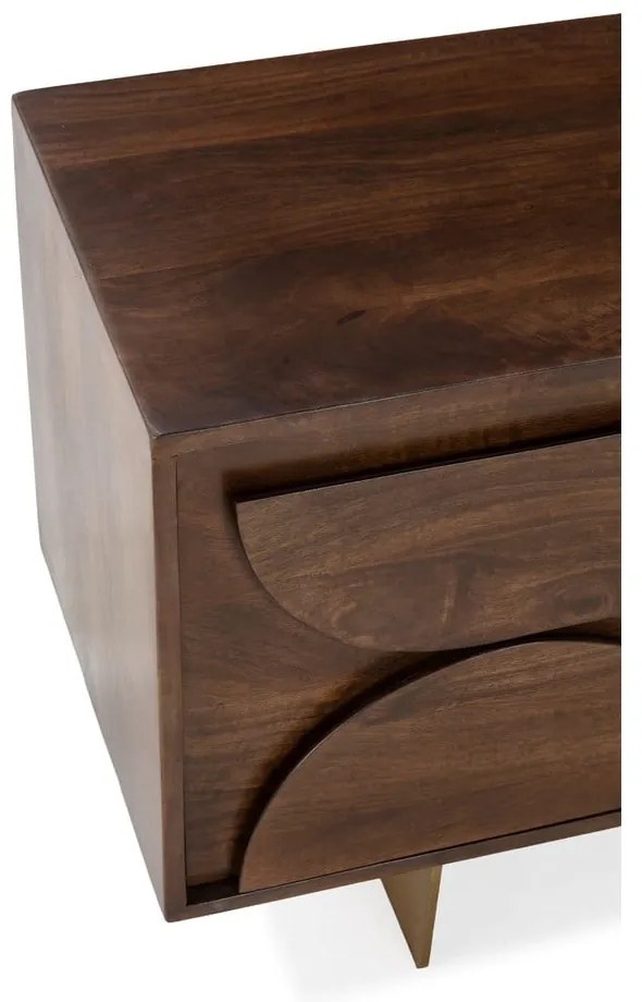 Кафява маса за телевизор от масивно манго 145x55x40 cm Trisha – MOME