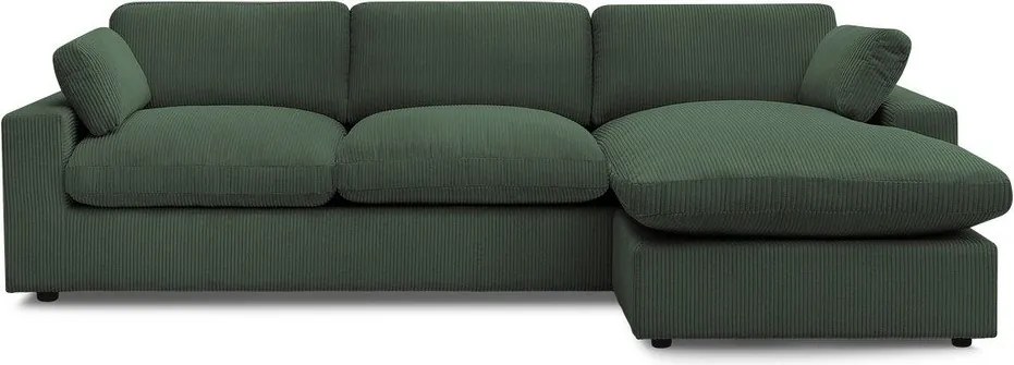 Зелен ъглов диван от рипсено кадифе Belair – Bobochic Paris