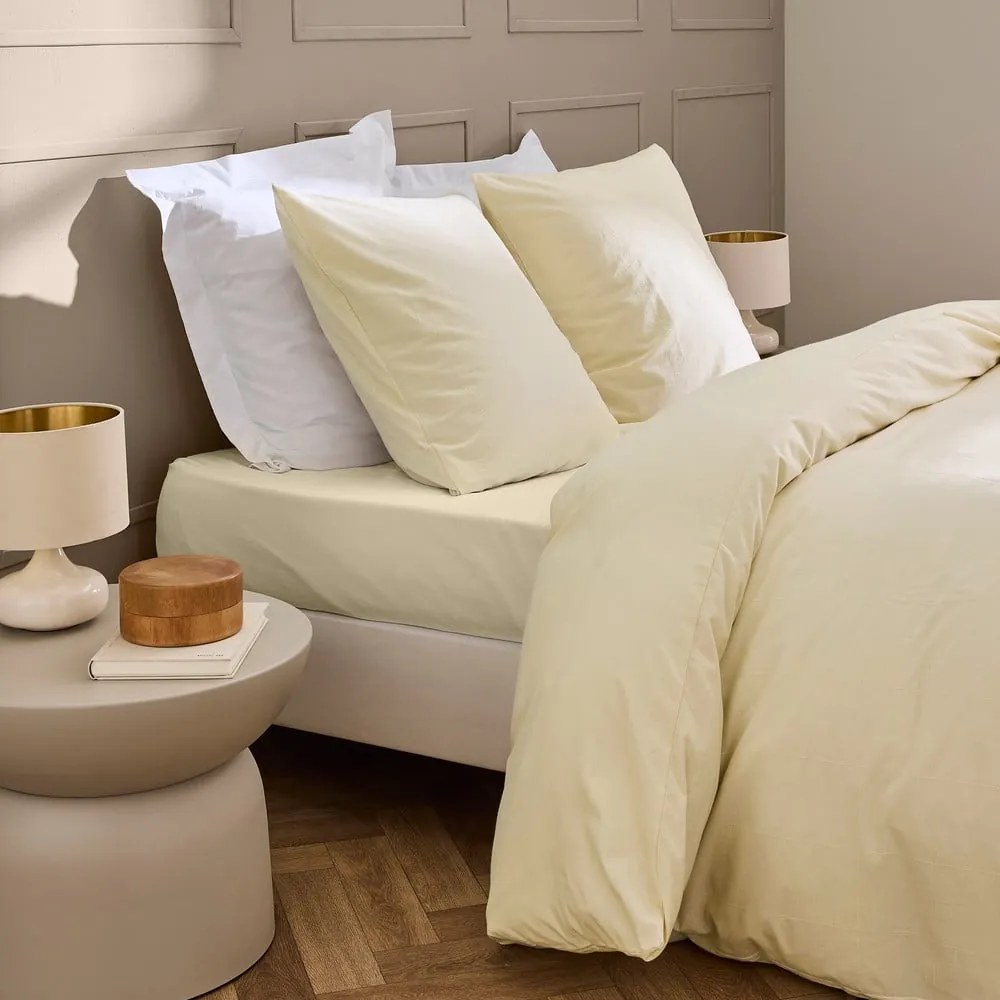 Чаршаф в цвят слонова кост 160x200 cm Linella – douceur d'intérieur