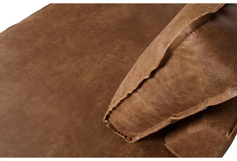 Кафяв ъглов диван от изкуствена кожа (десен ъгъл/L форма) Rodeo – WOOOD