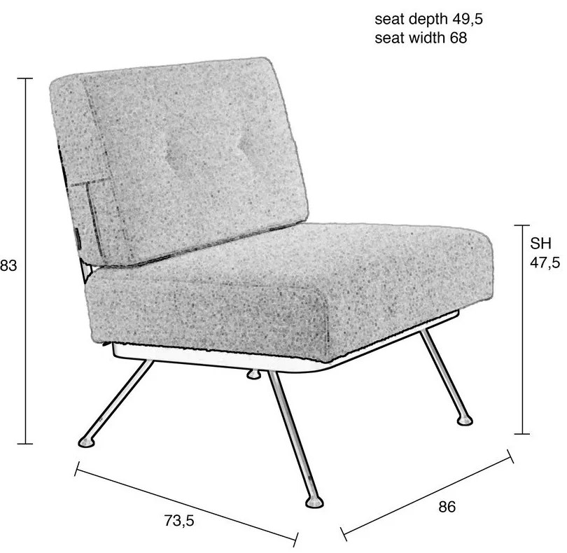 Кремав фотьойл Bowie - Zuiver