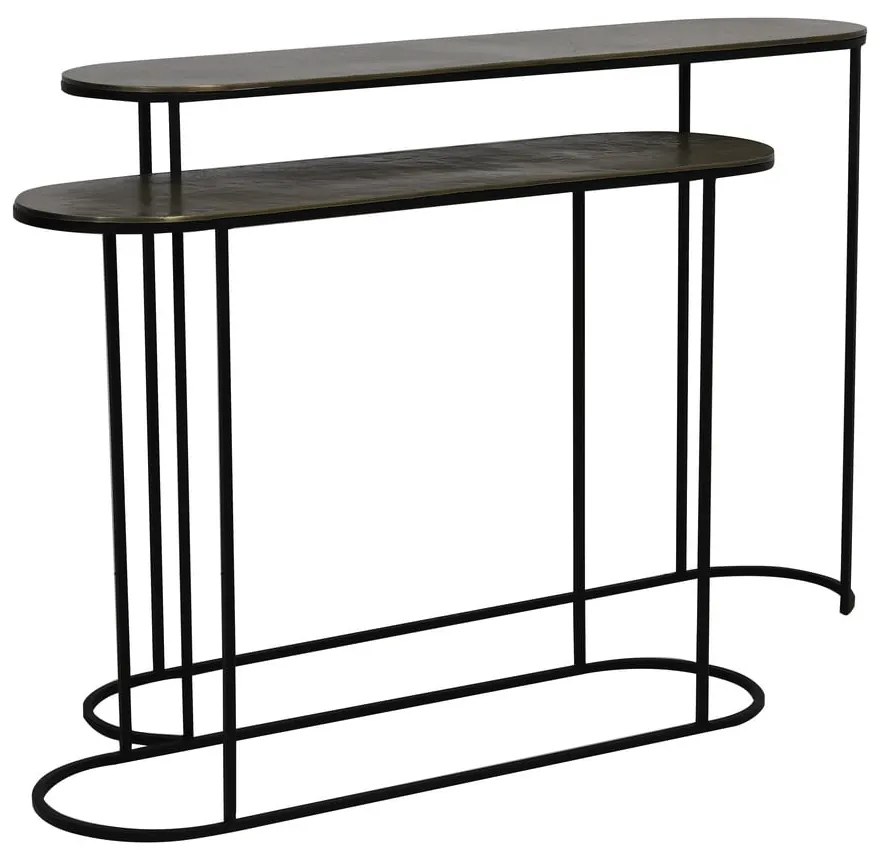 Метални конзолни маси в комплект от 2 бр. в бронзов цвят 28x118 cm Bocov – Light &amp; Living