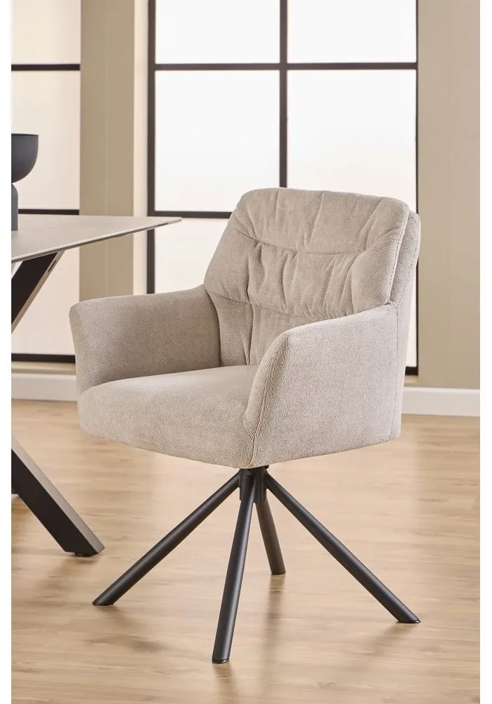 Бежов тапициран трапезен стол с подлакътници Alonso – Actona