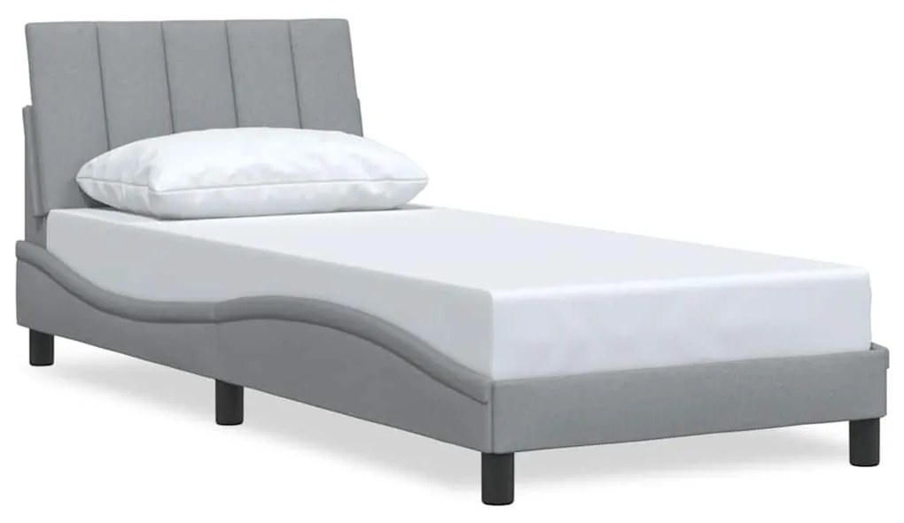 3310363 vidaXL Рамка за легло без матрак Hanko, светлосива, 90x200 см, плат