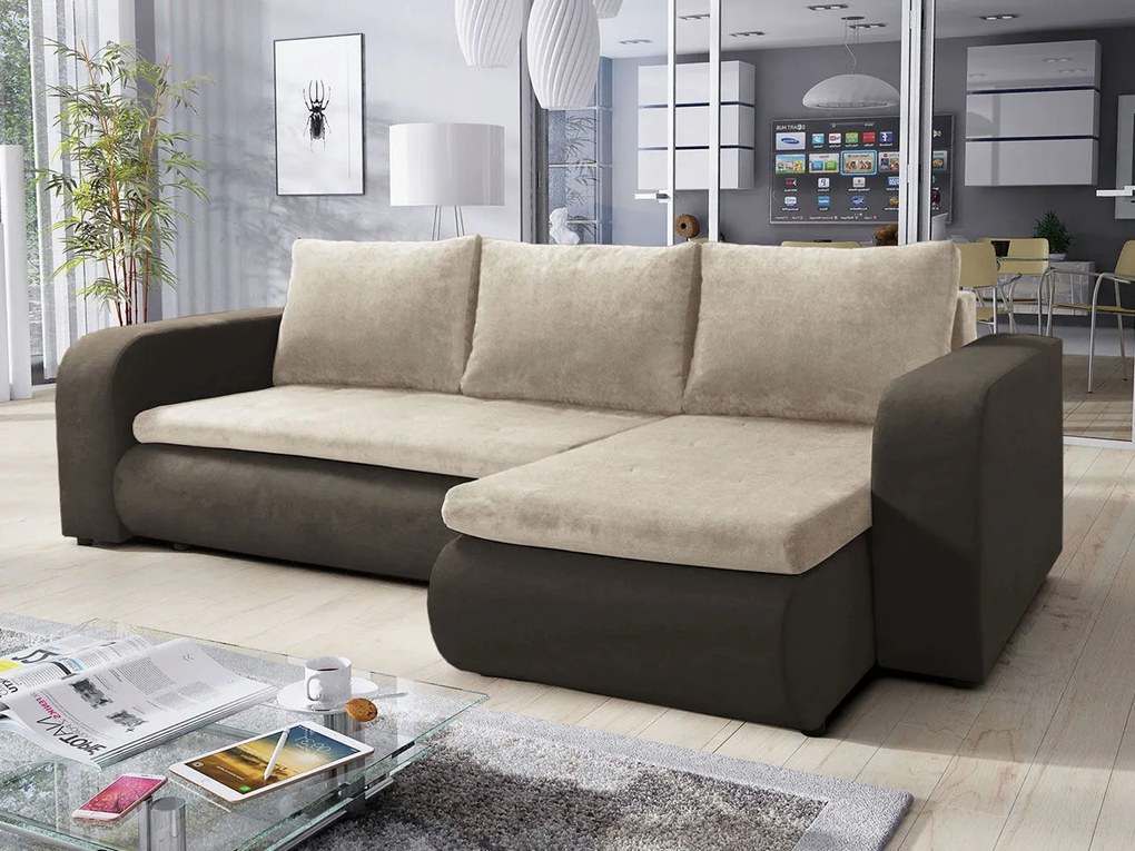 Ъглов диван Brooklyn-Brown - Beige