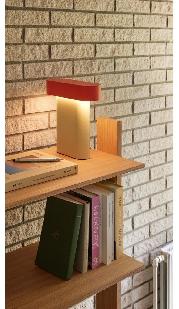 Оранжева и бежова настолна лампа (височина 25 cm) Sleek - Hübsch