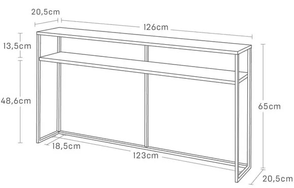 Конзолна маса в черно и тъмнокафяво от ясен 20,5x126 cm Кула - YAMAZAKI
