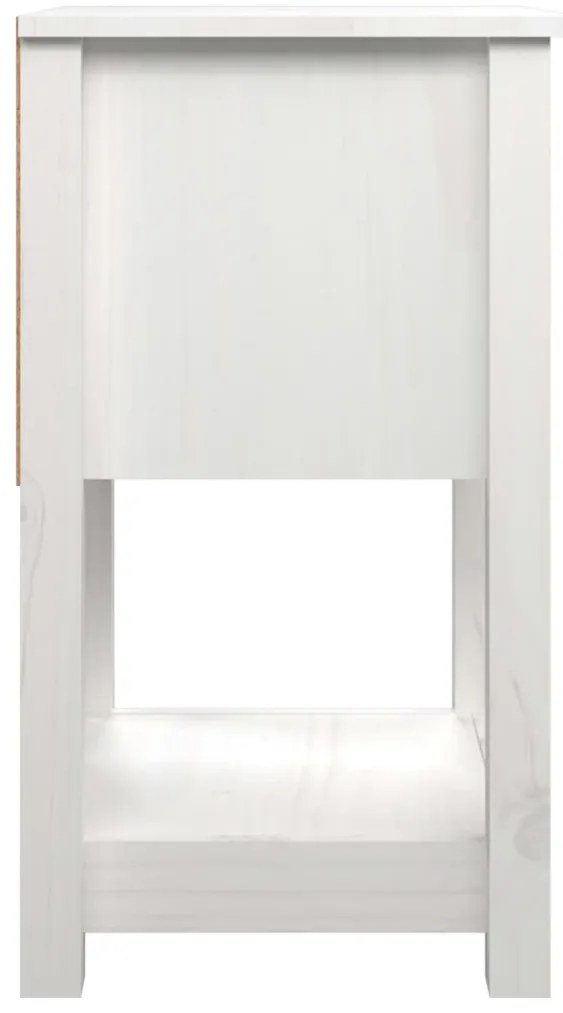 Нощно шкафче Khan, бяло, 40x35x61,5 см, борово дърво масив
