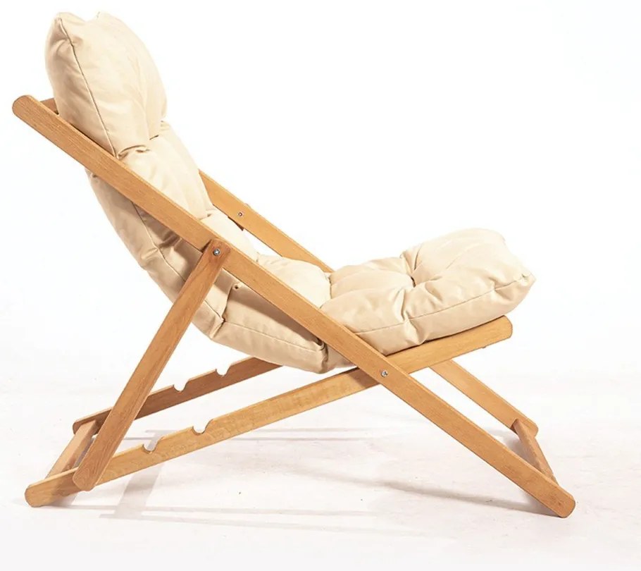 Градински комплект от масивен бук за 2 души в кремаво-естествен цвят – Floriane Garden