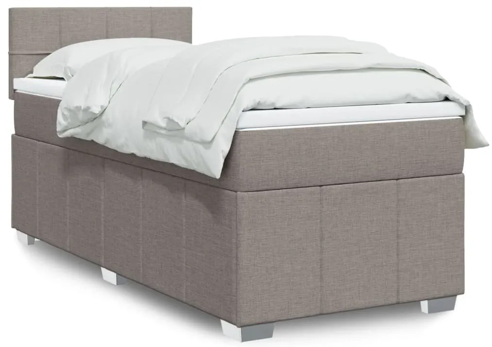 3289255 vidaXL Боксспринг легло с матрак, таупе, 90x200 см, плат