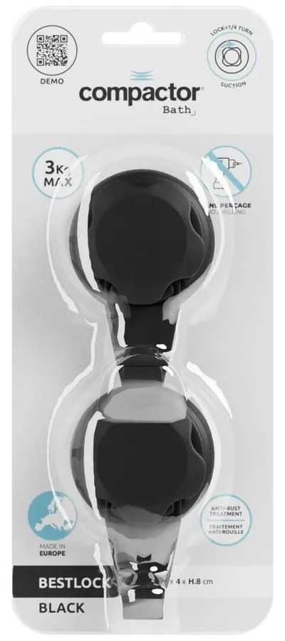 Комплект от 2 малки черни куки Bestlock - Compactor