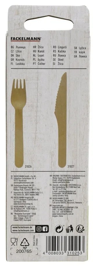 Комплект от 30 дървени лъжици Nature - Fackelmann