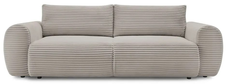 Светлосиво-бежов разтегателен диван от рипсено кадифе 257 cm Lucien – Bobochic Paris