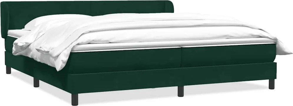 3317412 vidaXL Боксспринг легло с матраци, тъмнозелено, 180x220 см, кадифе
