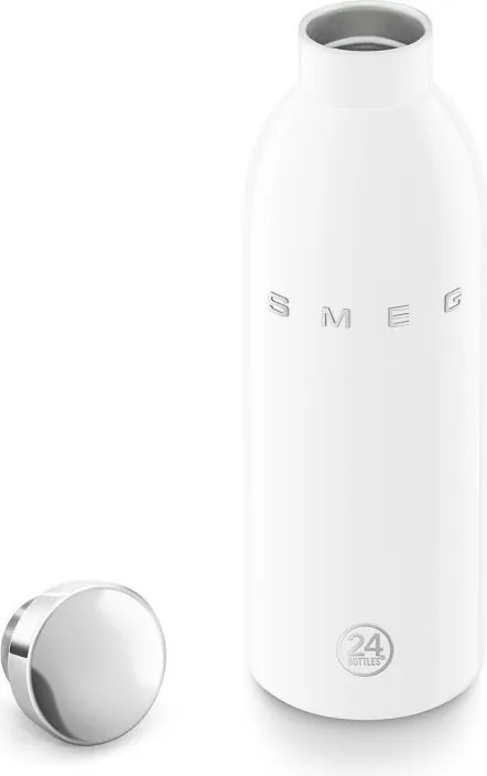 Термо бутилка SMEG Clima 50's Style WBF01WH, 500 мл, Херметично затваряне, Двустенна, Неръждаема стомана 18/8, Бял