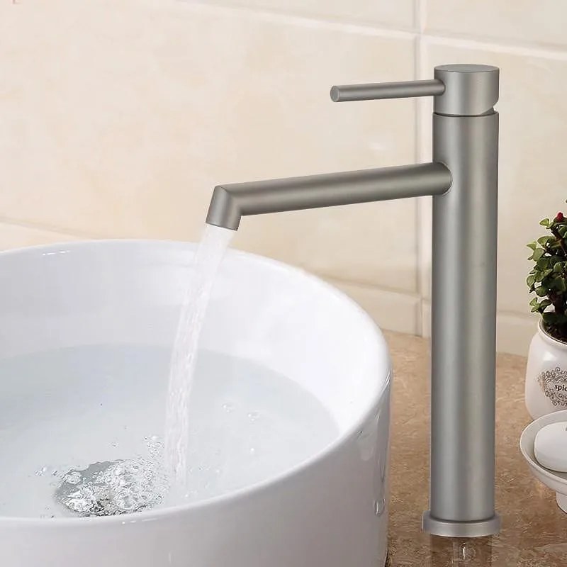 Стоящ смесител за умивалник ICF 1007002G, неръждаема стомана, сив, 28.8x21.2см